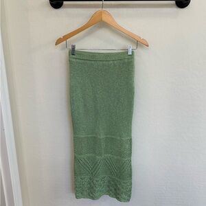 House of Harlow 1960 Shimmer Green Midi Skirt Size XSmall